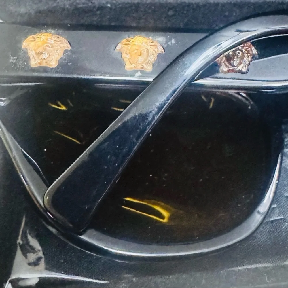 Versace Gold Medusa Head Butterfly Sunglasses, Plum Lens, 56/18/140 - Picture 10 of 16